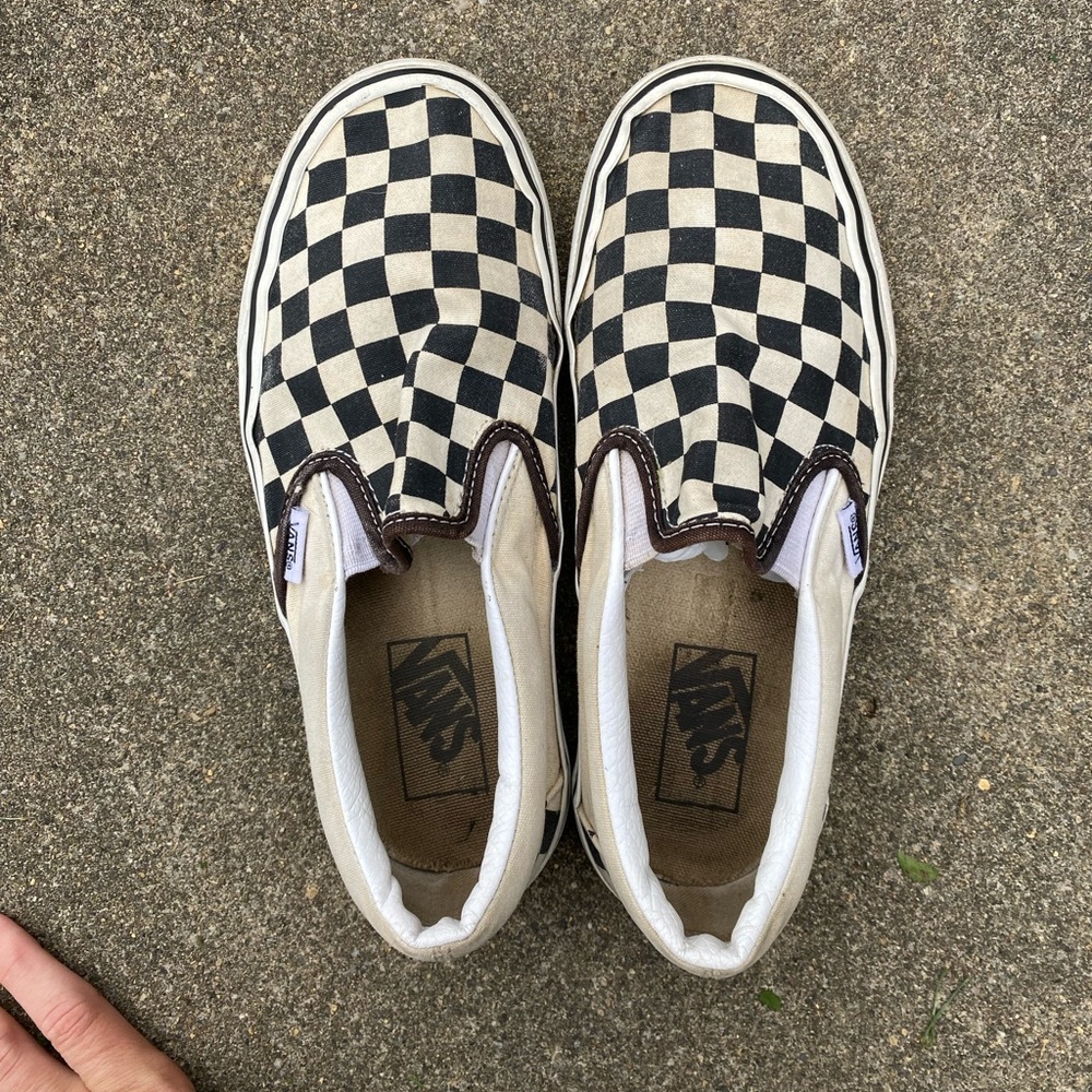 Woman’s checkered vans